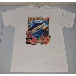Pub Crawl T-Shirt Flordia Key West Vacation Tourist Souvenir Men's Large
